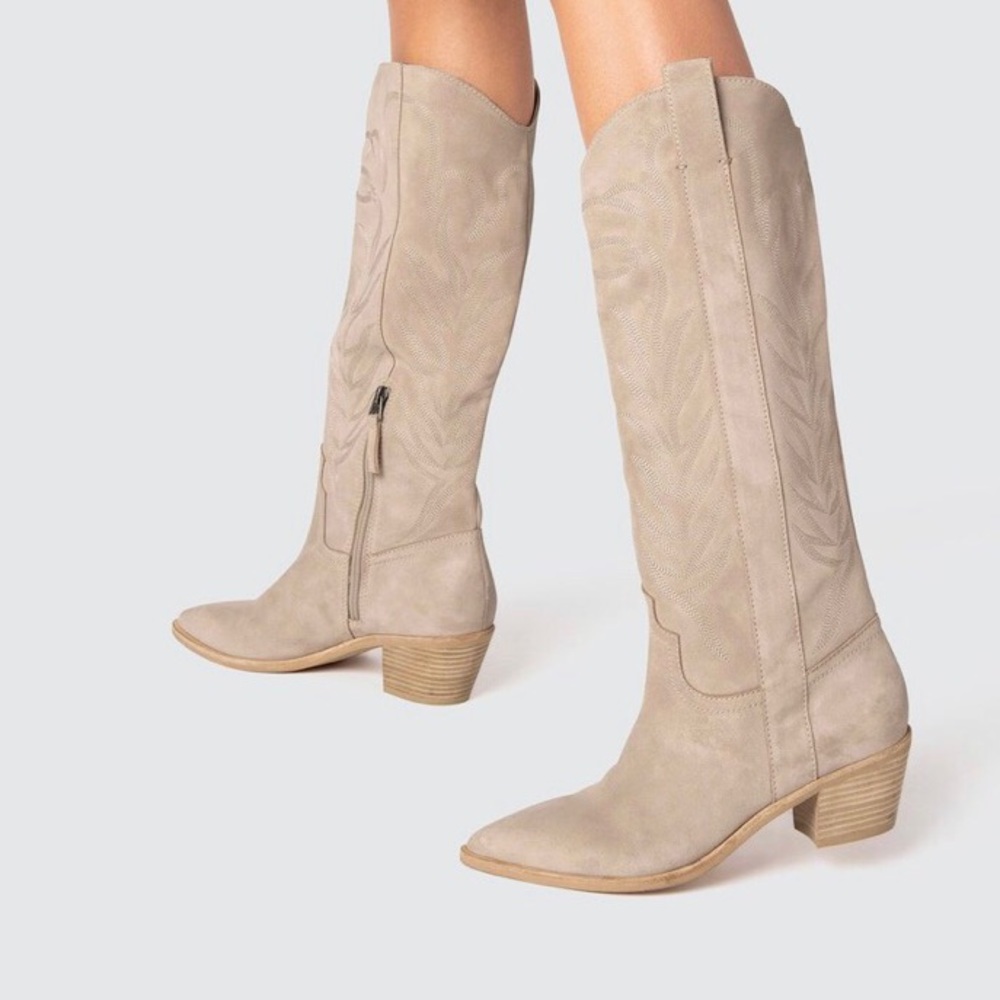 Dolce Vita x Anthropologie Suede Western Boots